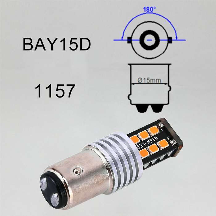 2 PCS 1157/BAY15D 3W LED 300LM SMD 2835 Car Rear Brake Light for Vehicles, DC 12V(Red Light)