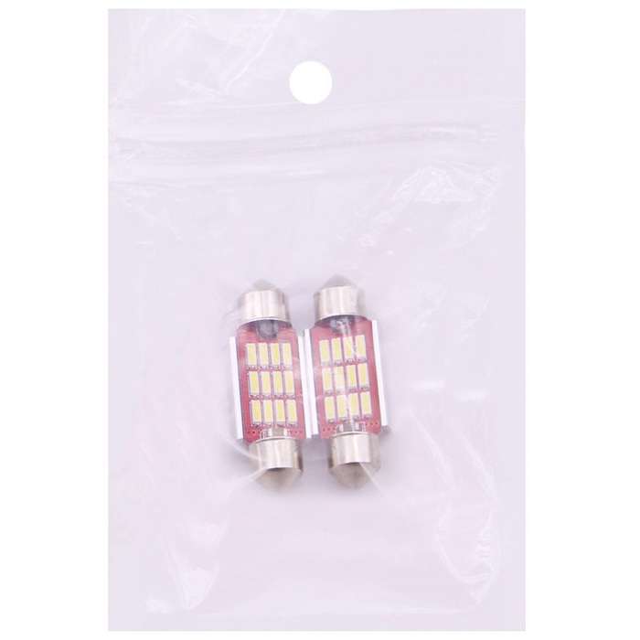 2 PCS 36mm 3.5W 180LM White Light 12 LED SMD 4014 CANBUS License Plate Reading Lights Car Light Bulb