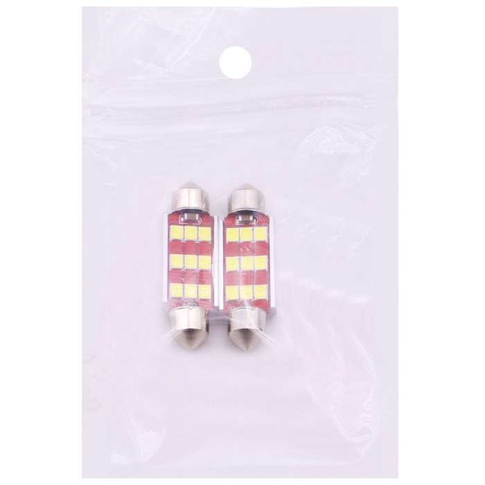 2 PCS 41mm 3.5W 180LM White Light 12 LED SMD 4014 CANBUS License Plate Reading Lights Car Light Bulb