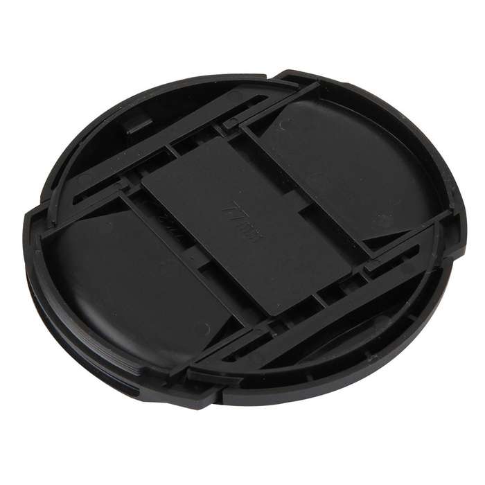 77mm Center Pinch Camera Lens Cap(Black)