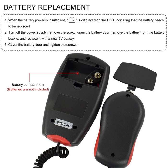 Digital Light Meter, Measuring Range: 1-100000 Lux(Red)