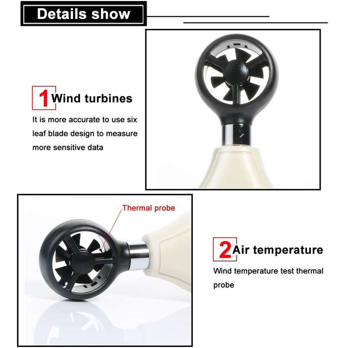 BENETECH Digital Electronic Anemometer (GM816A)(White)