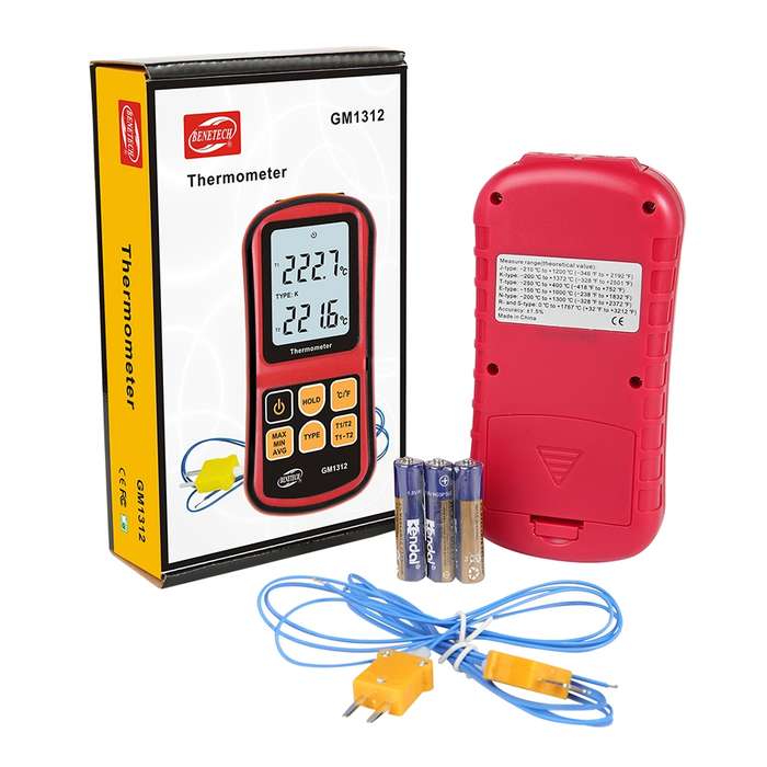 BENETECH GM1312 2.4 inch LCD Screen Thermocouple Thermometer Measure J,K,T,E,N and R Type, Measure R