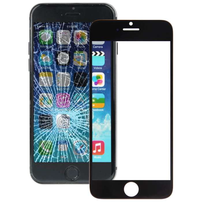 Front Screen Outer Glass Lens for iPhone 6(Black)