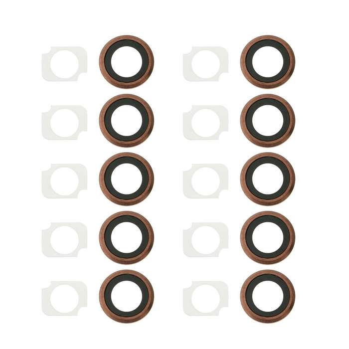 Rear Camera Lens Ring + Flashlight Bracker for iPhone 6s Plus, 10 Pairs / Set(Rose Gold)
