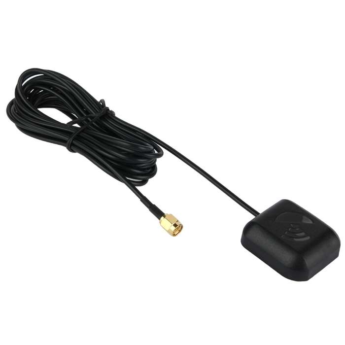 Vehicle GPS Antenna Active Receiver Magnetic Base Mount Adapter Aerial SMA Male Connector, Cable Len