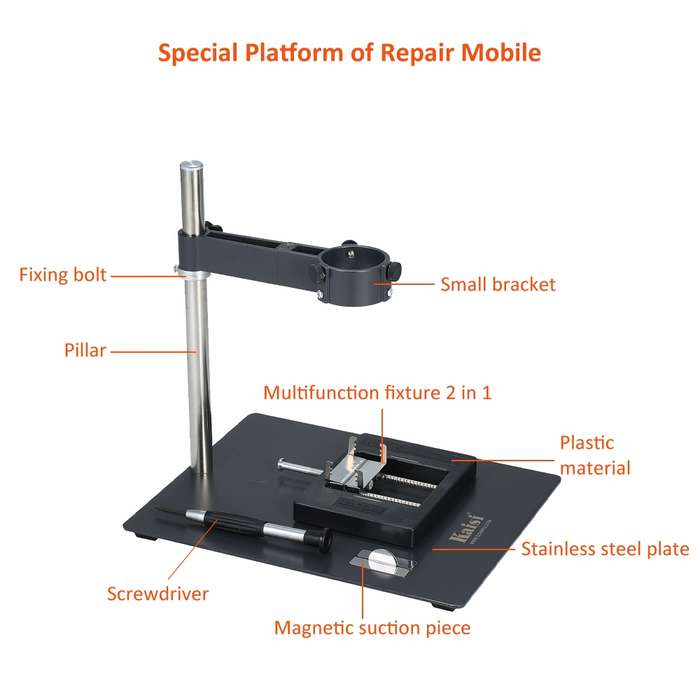 Kaisi F-202 Mobile Phone Laptop BGA Rework Reballing Station Hot Air Gun Clamp