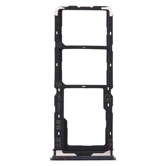 For Vivo Y7s SIM Card Tray + SIM Card Tray + Micro SD Card Tray (Black)