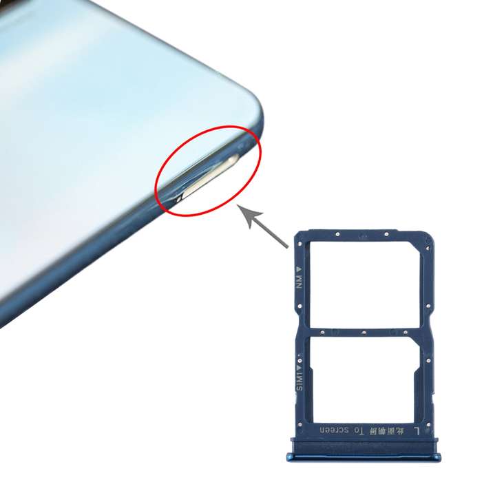 SIM Card Tray + NM Card Tray for Huawei Honor 20 Lite (Baby Blue)