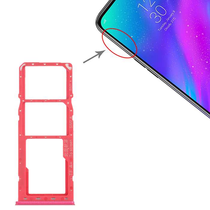 For OPPO Realme 3 SIM Card Tray + SIM Card Tray + Micro SD Card Tray (Blue)