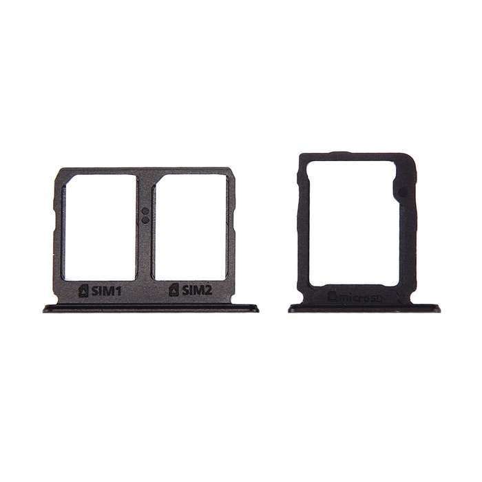 For Galaxy C9 Pro / C9000 SIM Card Tray + Micro SD Card Tray (Black)