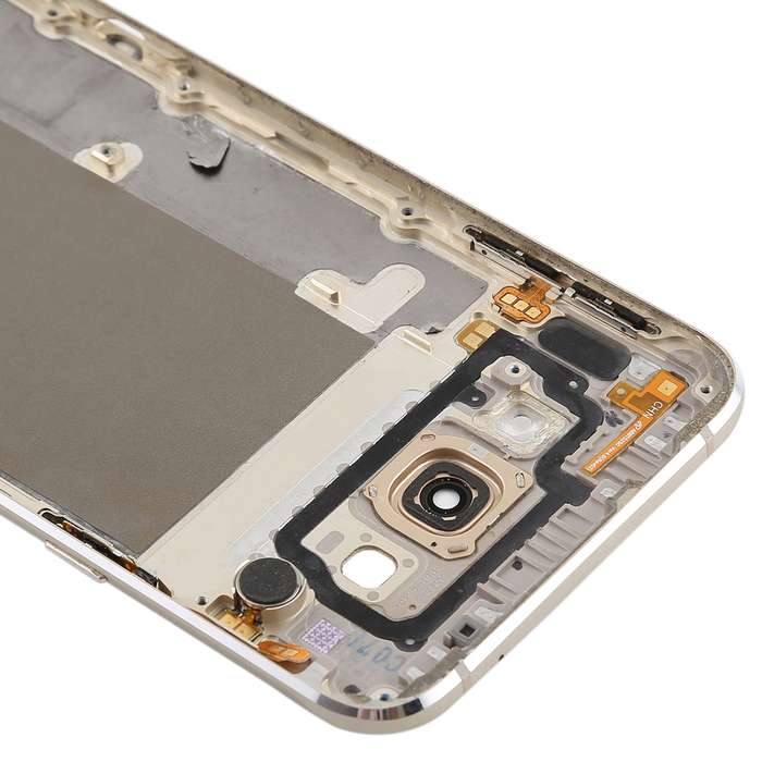 For Galaxy A8 Back Cover with Side Keys & Camera Lens (Gold)