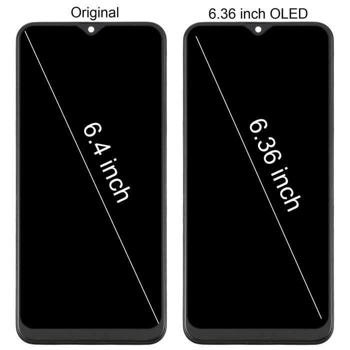 6.36 inch OLED LCD Screen for Samsung Galaxy A20 SM-A205 Digitizer Full Assembly with Frame (Black)