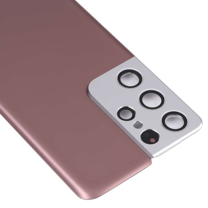 For Samsung Galaxy S21 Ultra 5G Battery Back Cover with Camera Lens Cover (Brown)
