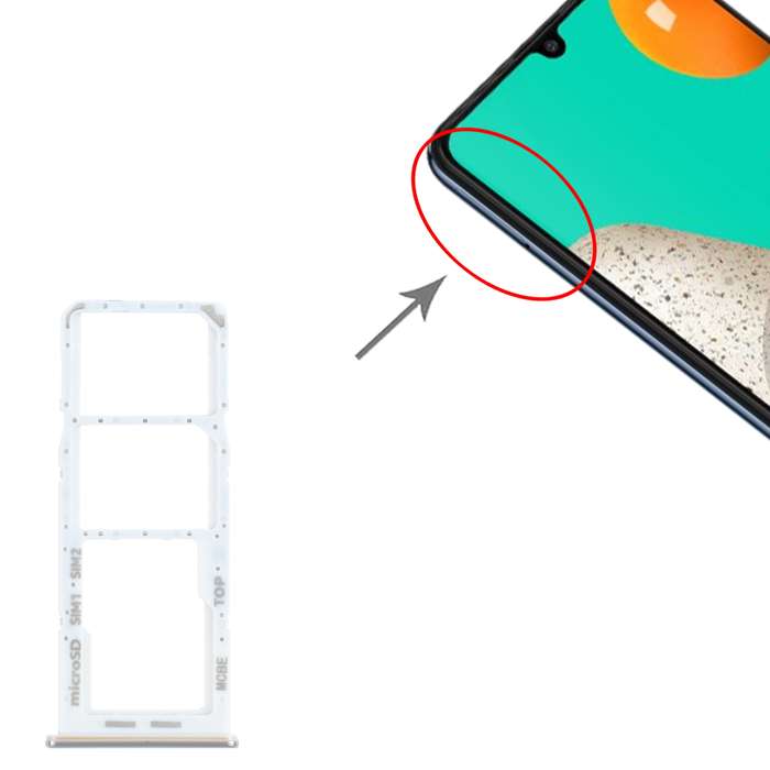 For Samsung Galaxy M32 SM-M325 SIM Card Tray + SIM Card Tray + Micro SD Card Tray (Black)