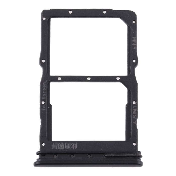 SIM Card Tray + NM Card Tray for Huawei P40 Lite 5G (Black)