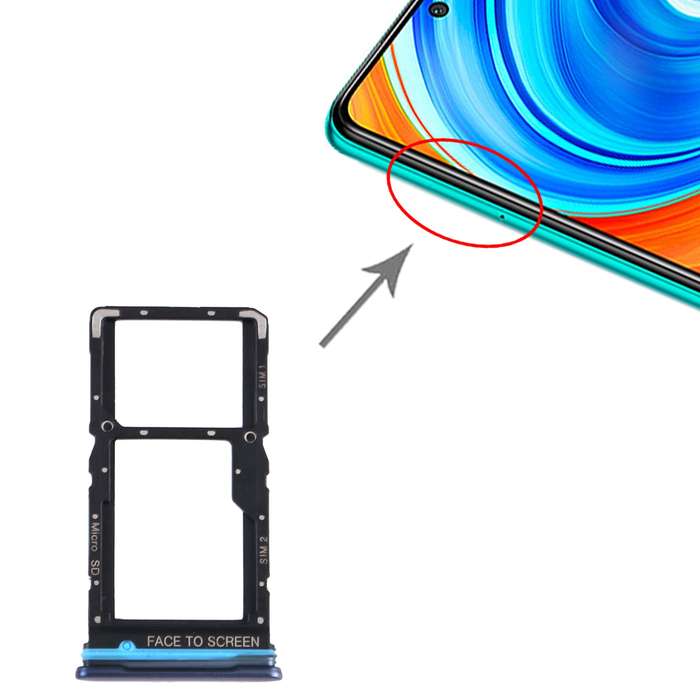 SIM Card Tray + SIM Card Tray / Micro SD Card Tray for Xiaomi Redmi Note 9 Pro 5G M2007J17C (Green)