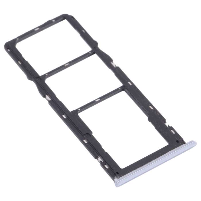 For OPPO Realme C15 RMX2180 SIM Card Tray + SIM Card Tray + Micro SD Card Tray (Silver)