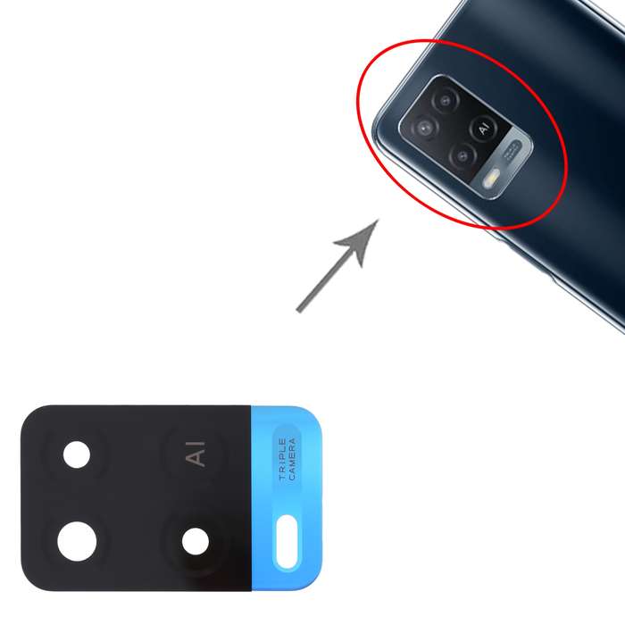 For OPPO A54 4G 10 PCS Back Camera Lens (Black)