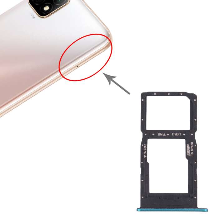 SIM Card Tray + SIM Card Tray / Micro SD Card Tray for Huawei Enjoy 20 5G (Blue)