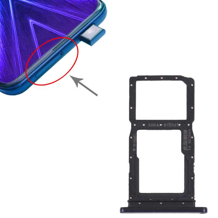 SIM Card Tray + SIM Card Tray / Micro SD Card Tray for Honor 9X (Silver)