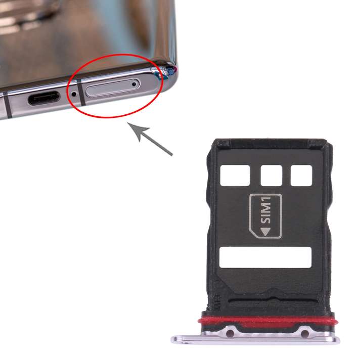 SIM Card Tray + NM Card Tray for Huawei P50 Pro (White)