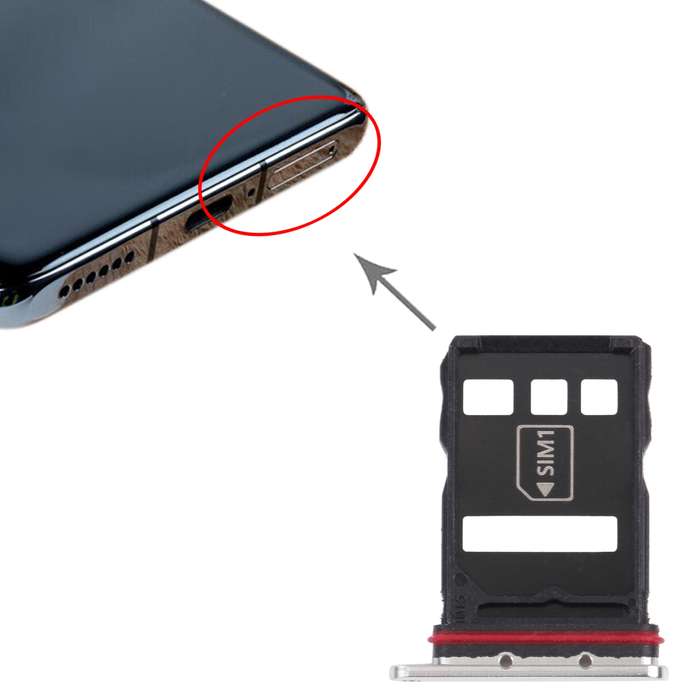 SIM Card Tray + NM Card Tray for Huawei P50 (Black)