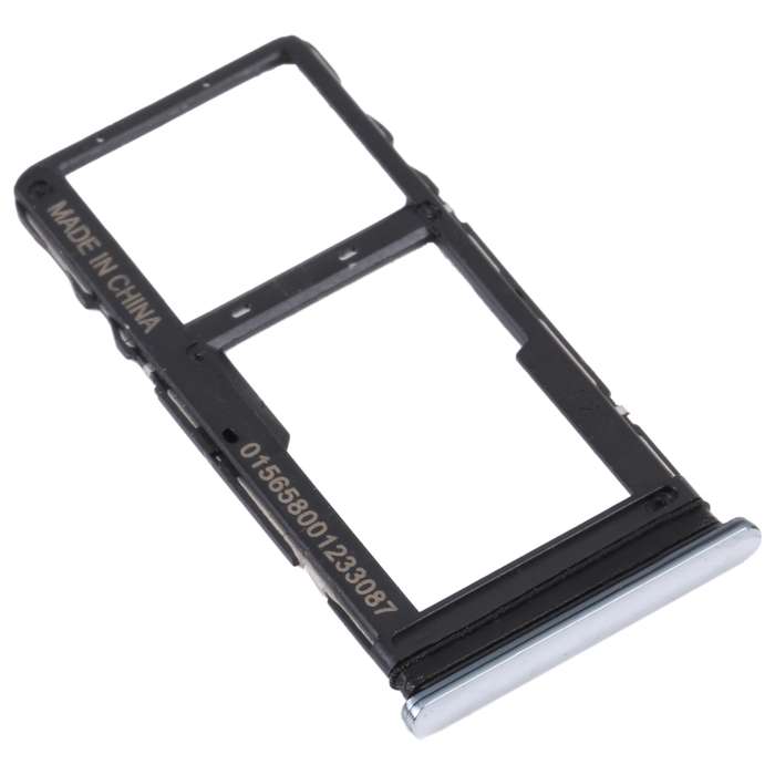 Original SIM Card Tray + Micro SD Card Tray for TCL 10L/10 Lite T770H T770B(Silver)