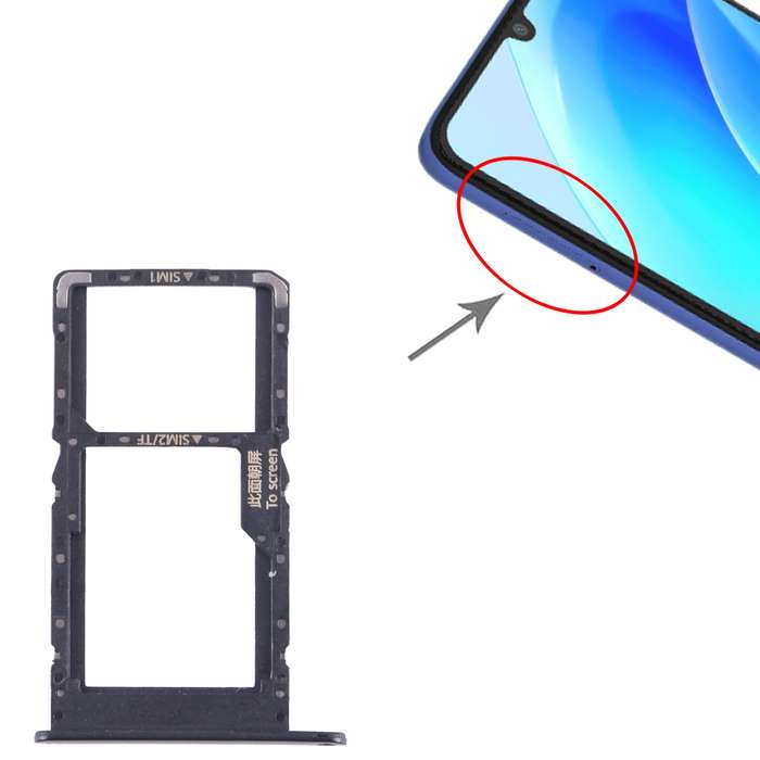For Huawei nova Y70 SIM + SIM / Micro SD Card Tray (Silver)