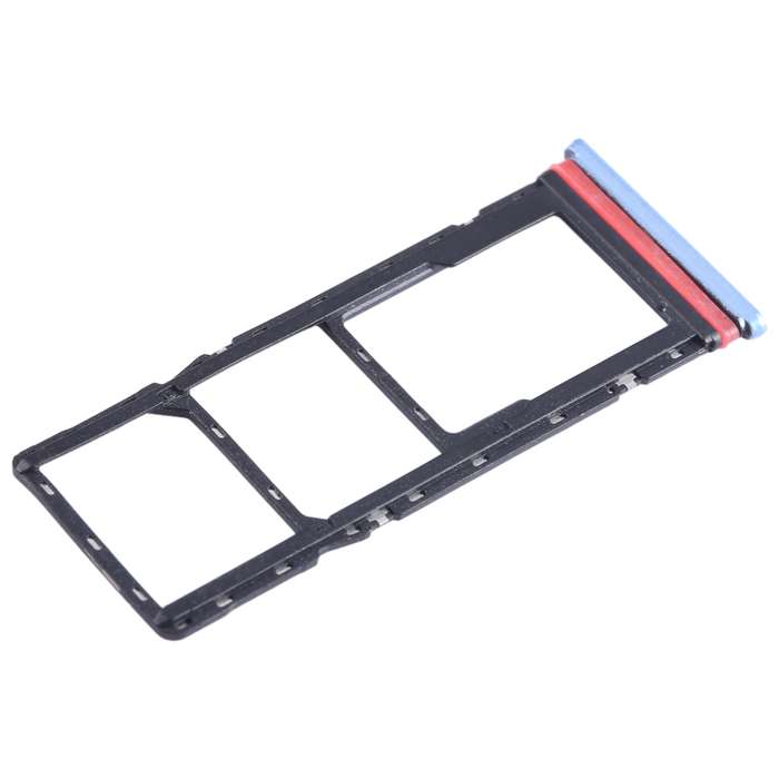 For Infinix Hot 12i X665B SIM Card Tray + SIM Card Tray + Micro SD Card Tray (Blue)