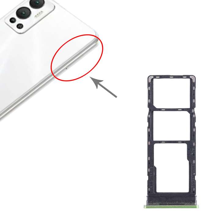 For Infinix Hot 12 X6817 SIM Card Tray + SIM Card Tray + Micro SD Card Tray (Silver)