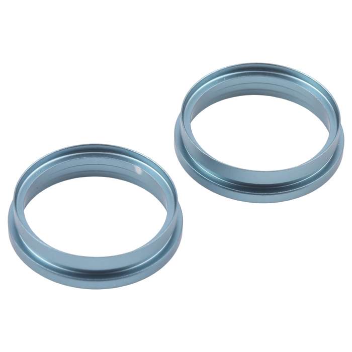For iPhone 16 Plus 2pcs/set Rear Camera Glass Lens Metal Outside Protector Hoop Ring (Blue)