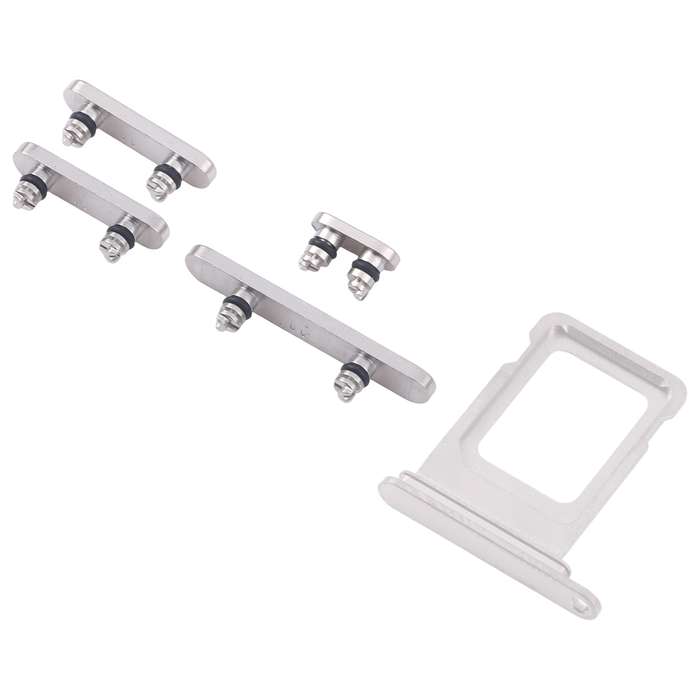 For iPhone 16 Pro Original SIM Card Tray + SIM Card Tray + Side Keys (White)