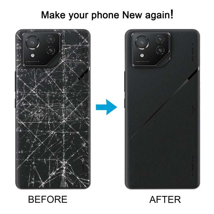 For Asus ROG Phone 9 Pro 5G Original Glass Battery Back Cover with Camera Frame(Matte Black)