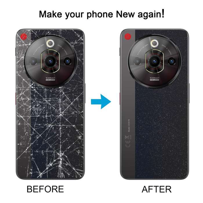 For ZTE nubia Focus Pro Z2351N Glass Battery Back Cover with Middle Frame / Camera Lens Cover(Black)