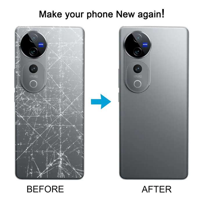 For vivo V40 Pro Battery Back Cover with Camera Lens Cover(Gray)