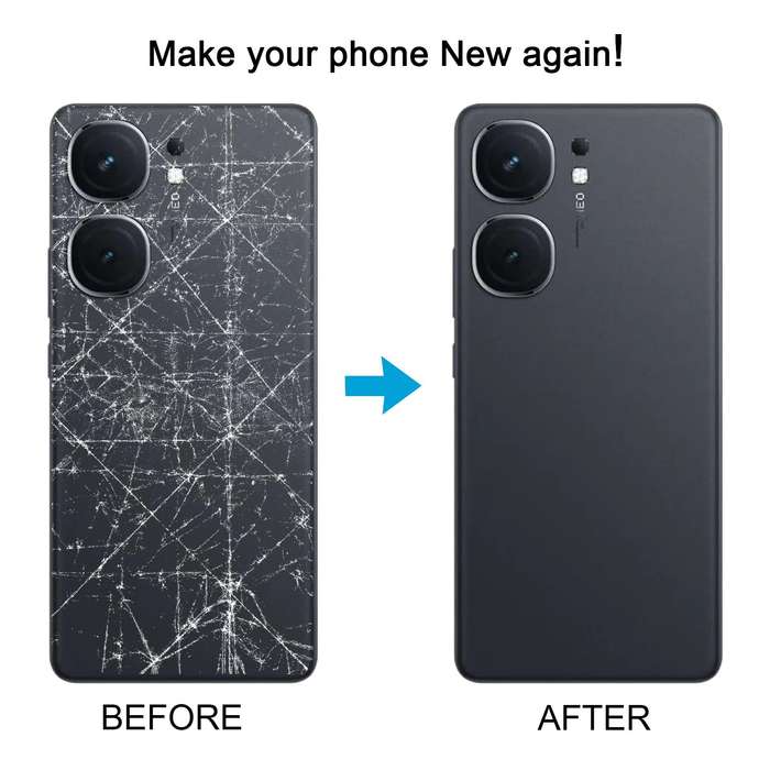 For vivo iQOO Neo9 Pro Battery Back Cover with Camera Lens Cover(Black)