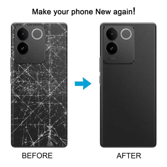 For vivo T2 Pro Battery Back Cover with Camera Lens Cover(Black)
