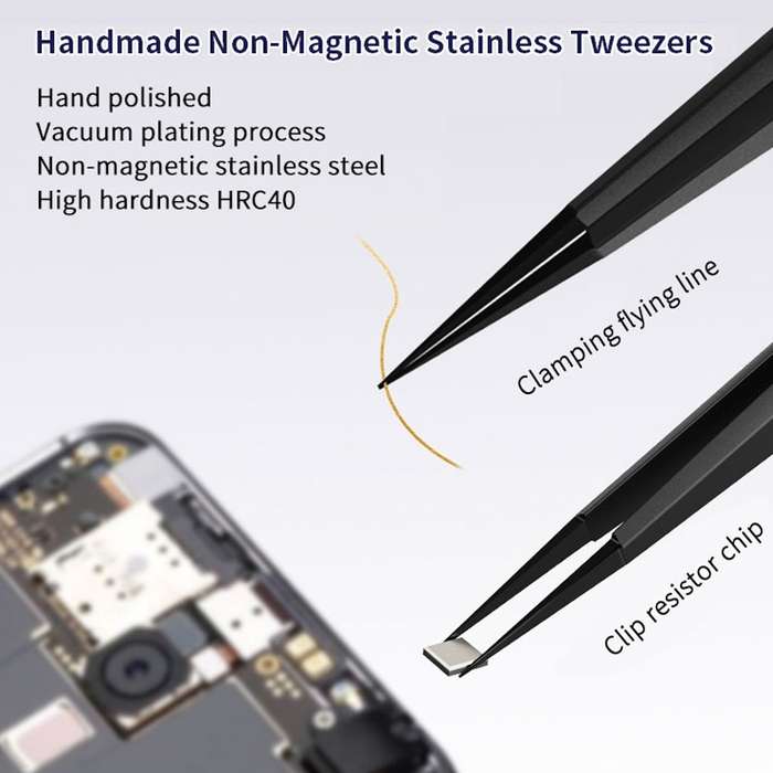 Qianli iNeezy FX-03 Stainless Steel Extra-sharp Thickened Tweezers Pointed Tweezers