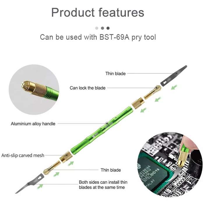 BEST BST-69A+ CPU Chip Remove Glue Tools DIY Carving Knife