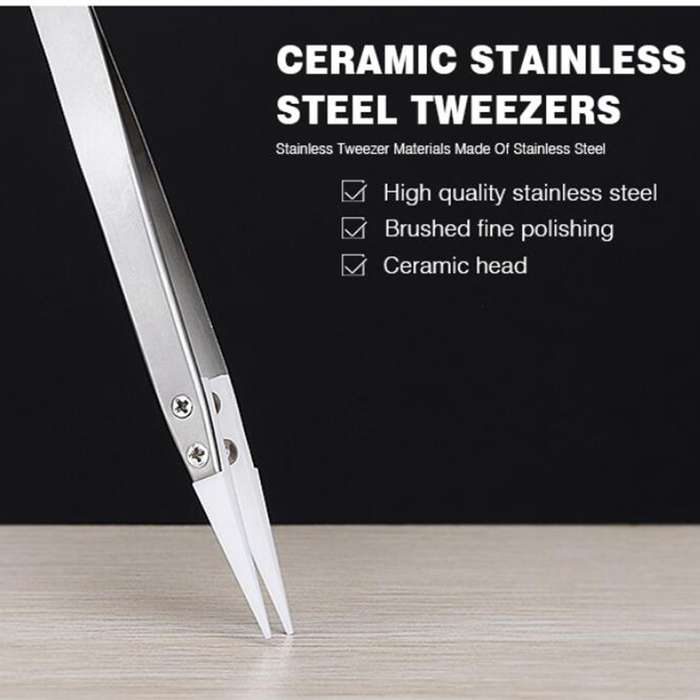 BAKU BA-I7-72MZ Stainless Steel Straight Tweezers