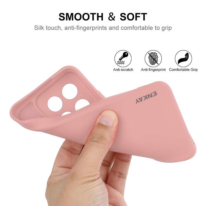 For Xiaomi 14 ENKAY Hat-Prince Liquid Silicone Shockproof Soft Phone Case(Beige)