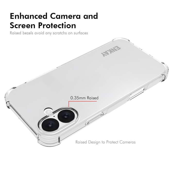 For iPhone 16 ENKAY Hat-Prince Transparent TPU Shockproof Phone Case