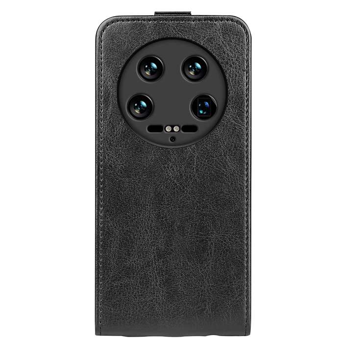 For Xiaomi 14 Ultra R64 Texture Vertical Flip Leather Phone Case(Black)
