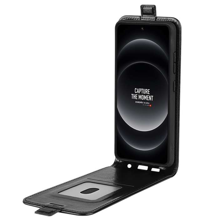 For Xiaomi 14 Ultra R64 Texture Vertical Flip Leather Phone Case(Black)