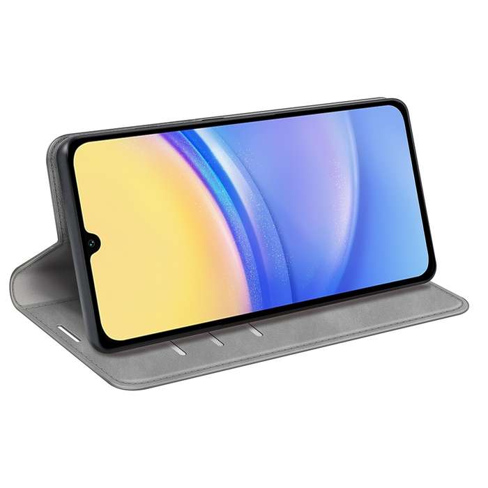 For Samsung Galaxy M15 5G Retro-skin Magnetic Suction Leather Phone Case(Grey)