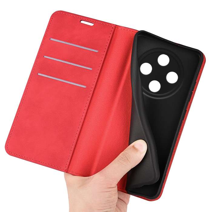 For OPPO A3 Pro 5G Retro-skin Magnetic Suction Leather Phone Case(Red)