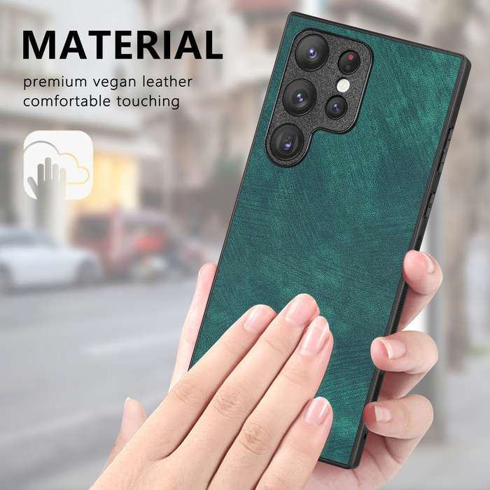 For Samsung Galaxy S24+ 5G Vintage Leather PC Back Cover Phone Case(Green)