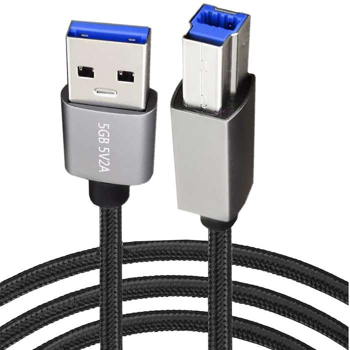 JUNSUNMAY USB 3.0 Male to USB 3.0 Male Cord Cable Compatible with Docking Station, Length:2m