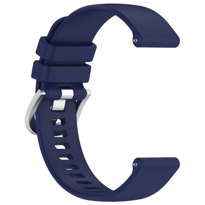 For Huawei Watch GT4 46mm 22mm Liquid Glossy Silver Buckle Silicone Watch Band(Dark Blue)